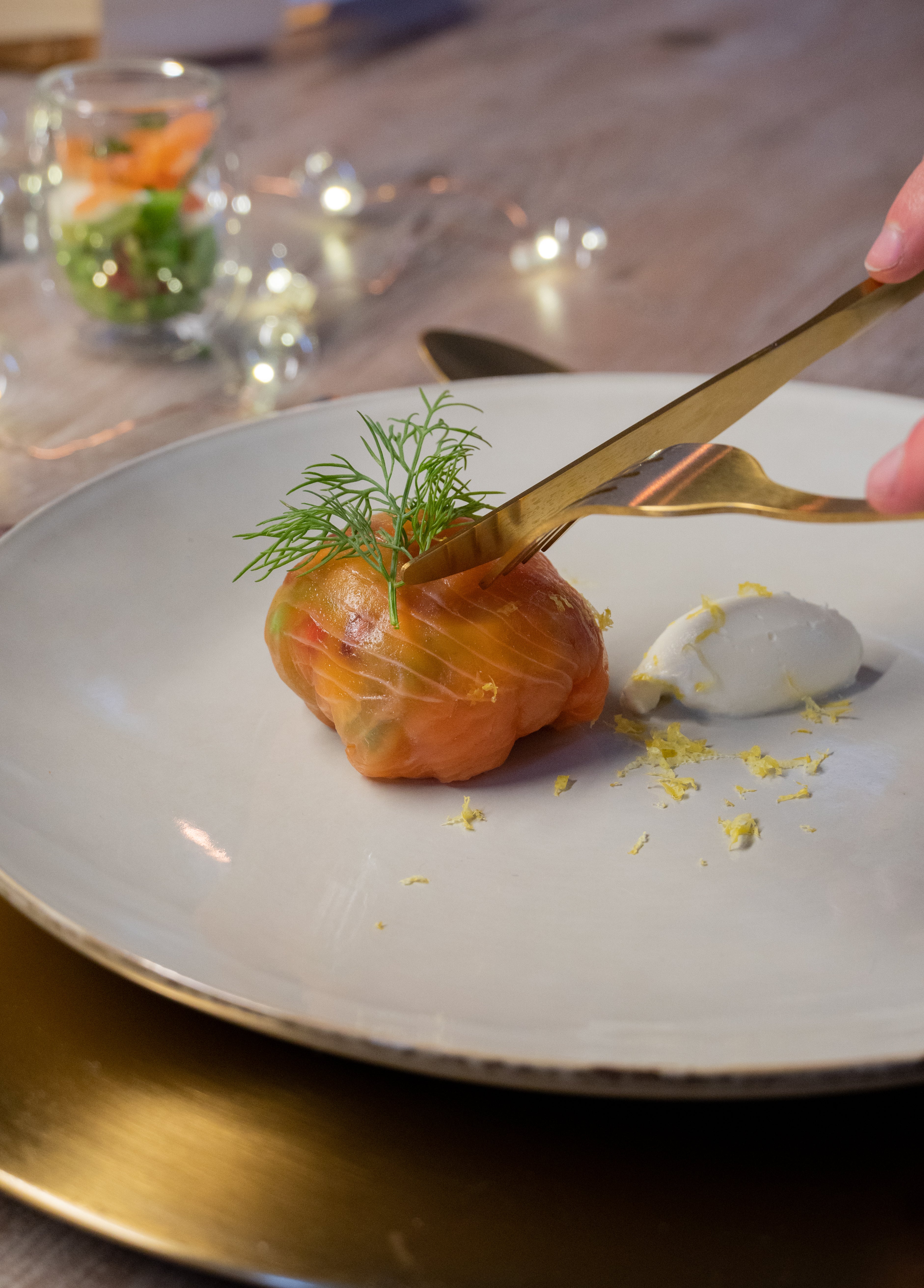 Ballotine de saumon légèrement fumé au bois de hêtre